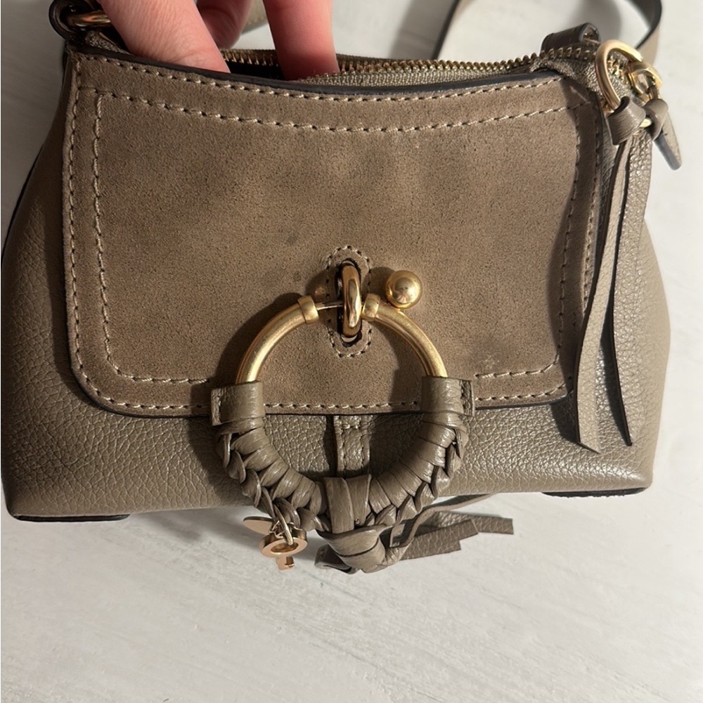 See By Chloe Taupe Crossbody Bag with Gold Hardware
